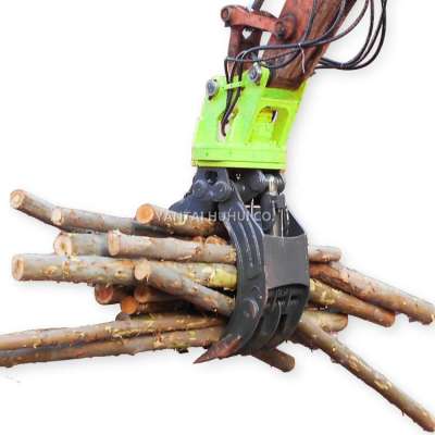 12Tons Excavator Hydraulic Grapple Rotating Grab for Wood